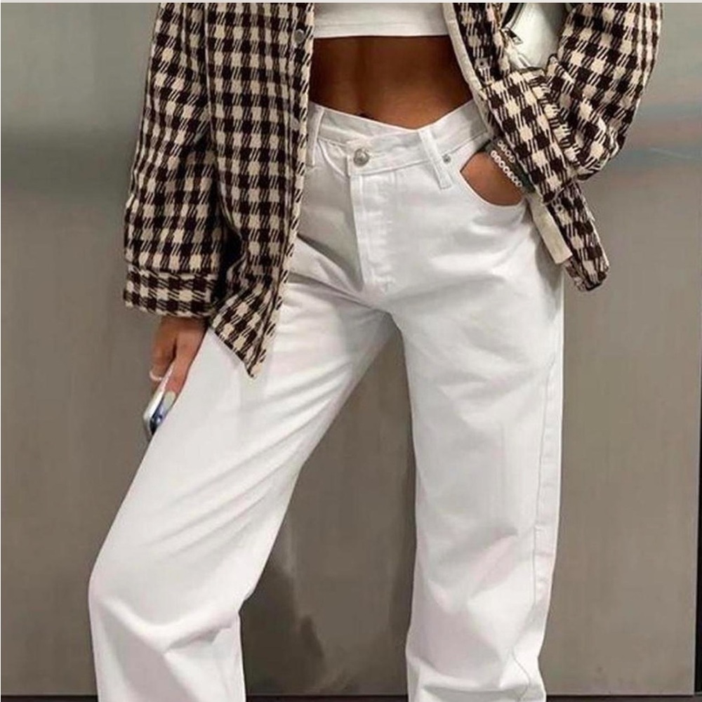 Princess Polly White Straight Leg Jeans